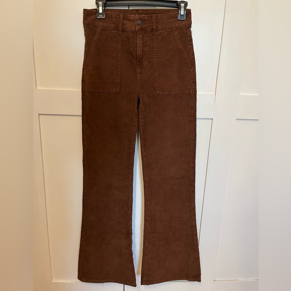 Corduroy flare leg pants